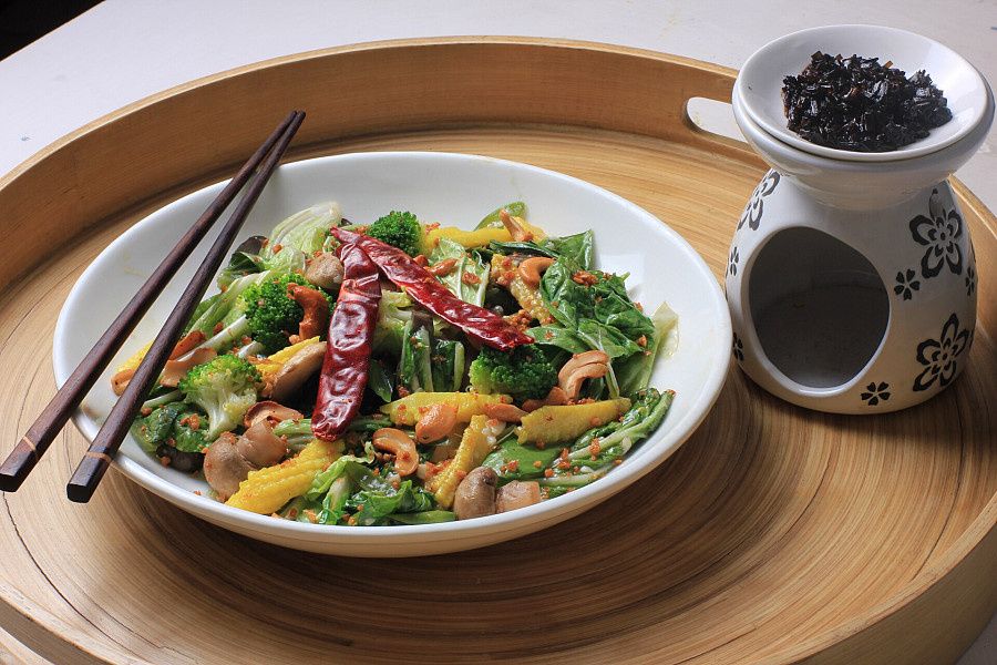 Burnt Garlic Stir Fried Greens