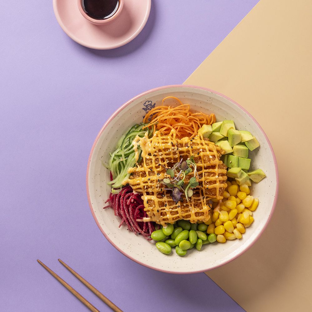 Honey Sriracha Shrimp Poke Bowl