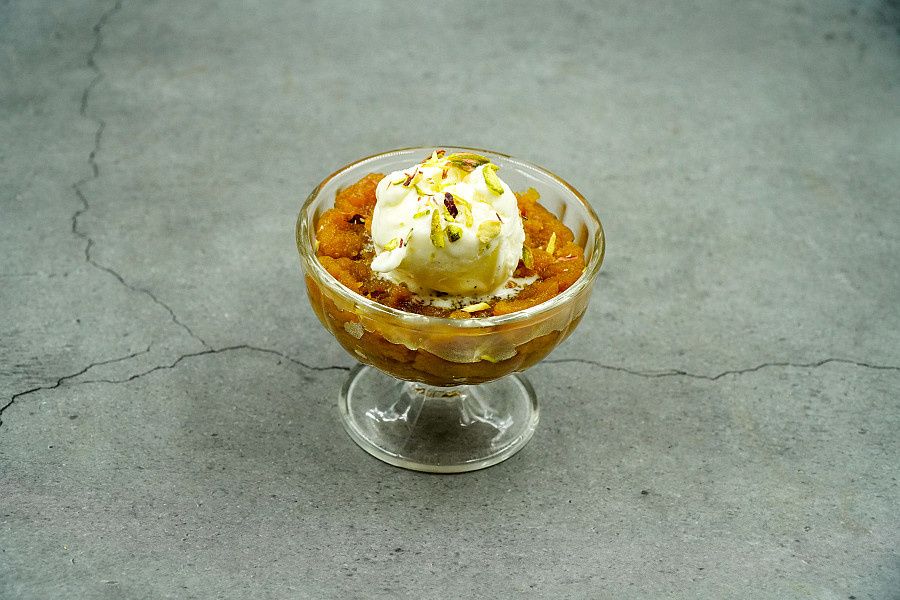 Moong Dal Halwa With Vanilla