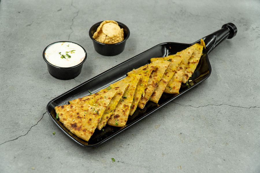 Aloo Paratha + Curd + Disco Papad