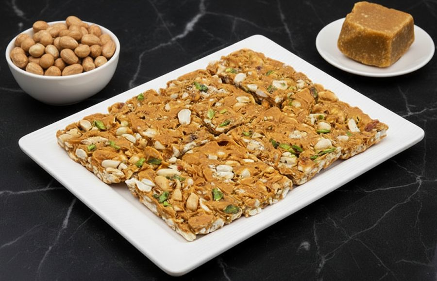 Pista Peanut Chikki (Jaggery) (500 Gms)