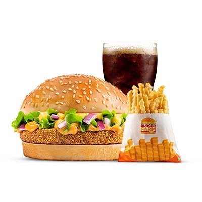 Cheesy Masala Burger Meal