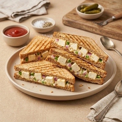 Paneer Creamy Grilled Sandwich.