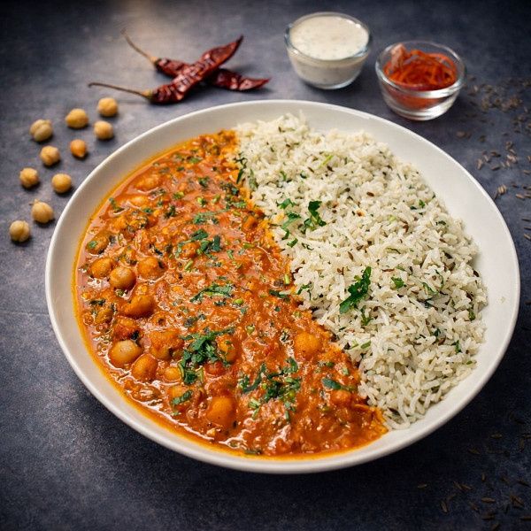 Chole Masala With Jeera Rice