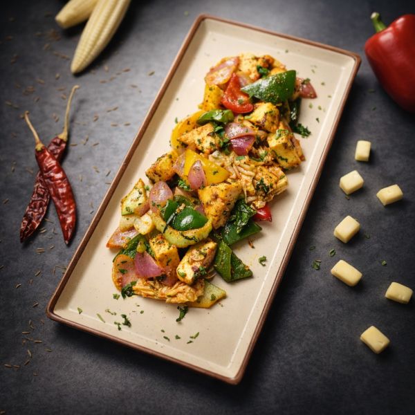 Sautéed Basil Paneer With Veggies