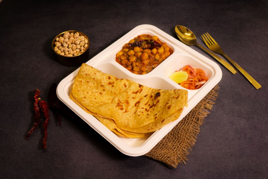 Desi Chole & Flaky Paratha Meal (100% Wholewheat)