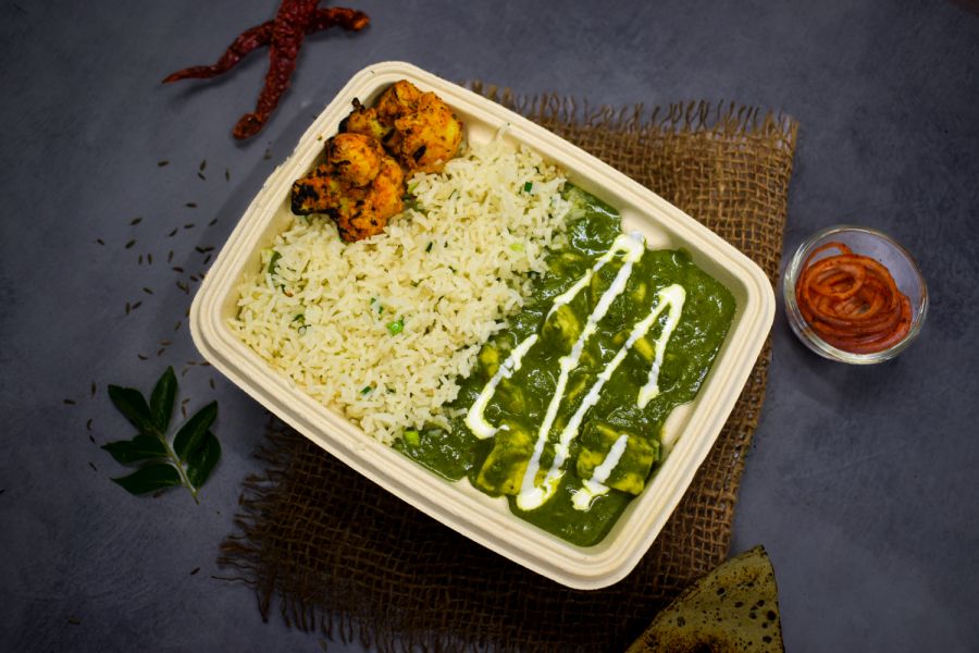 Creamy Palak Paneer & Ghee Rice Bowl