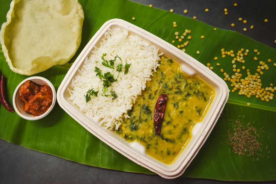 Andhra Spinach Dal Rice Bowl