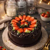 Fresh Strawberry Chocolate Cake