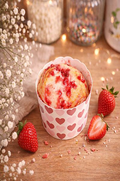Vanilla Strawberry Muffin