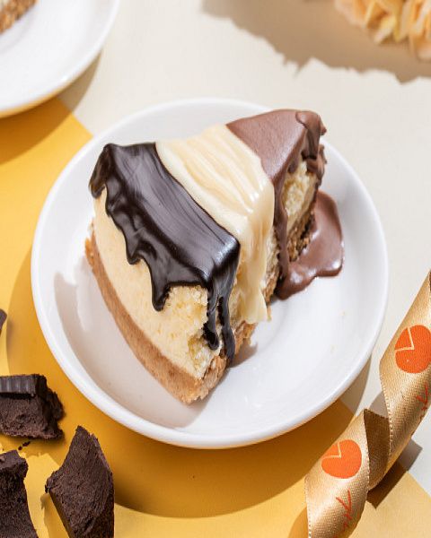 Triple Chocolate Flavour Baked Cheesecake