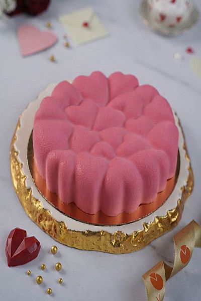 Blush Pink Hearts Truffle Cake [750 Gms]
