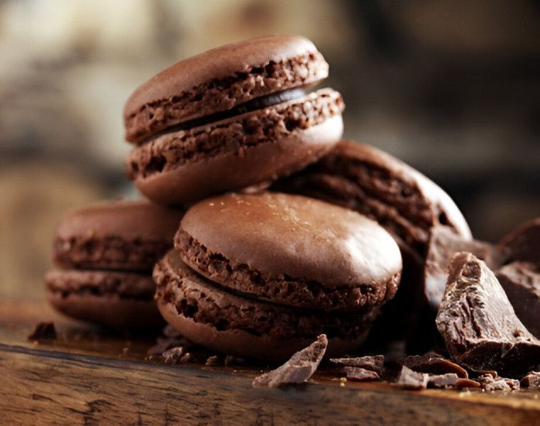 Dark Chocolate Flavour Macarons