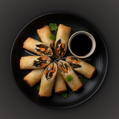 Veg Spring Rolls With Mushrooms, Tofu & Glass Noodles, 20 Pcs