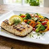 Grilled Fish With Sauteed Veggies