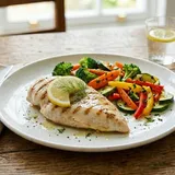 Grilled Chicken Breast With Saluted Veggies