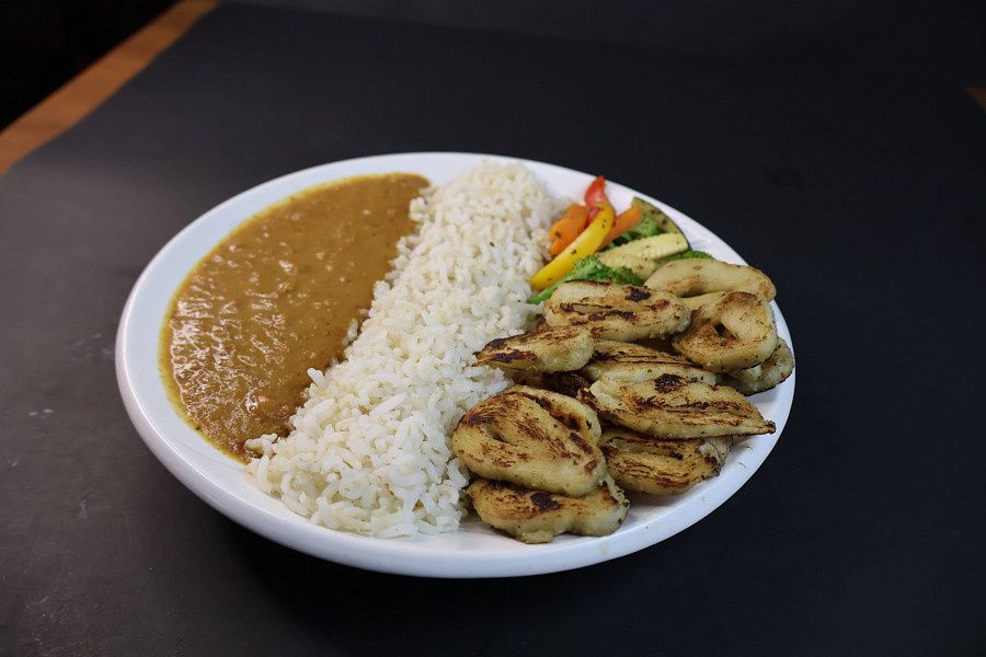 Grilled Soya With Brown Rice Healthy Meal [Veg]