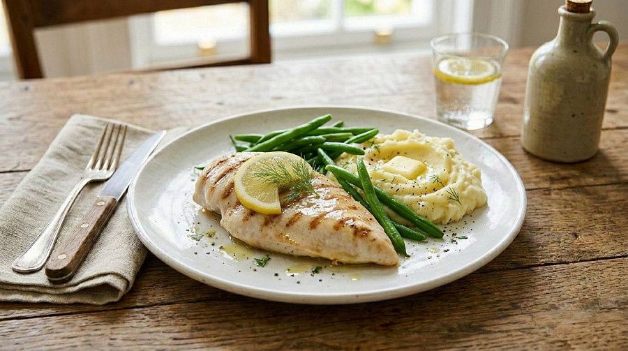 Grilled Chicken Breast With Mashed Potato