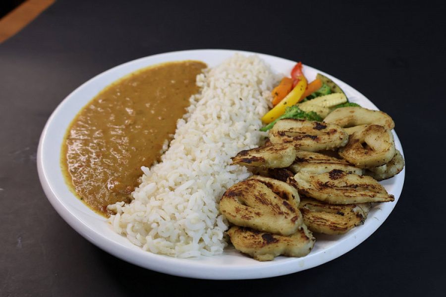 Grilled Soya With Brown Rice Healthy Meal [Veg]