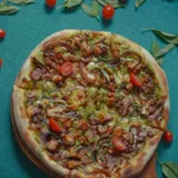 Pesto Veg: Homemade Basil Pesto Sauce With Onion And Tomato.