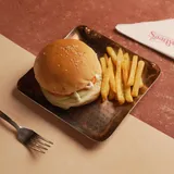 Aloo Tikki Burger with Fries
