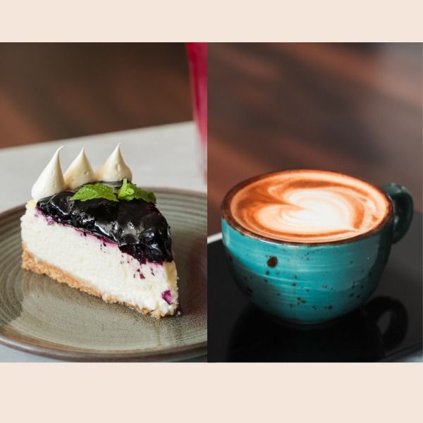 Cappuccino And Baked Blueberry Cheesecake