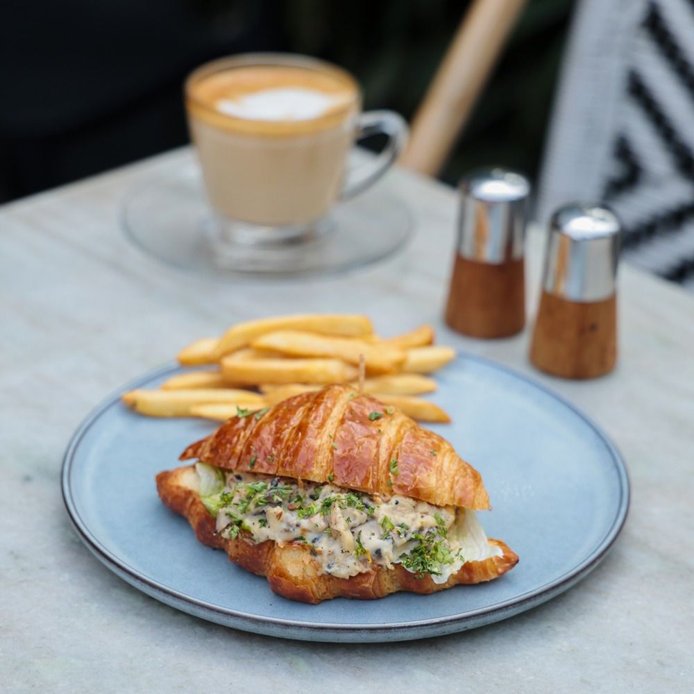 Sauteed Mushrooms Croissant Sandwich