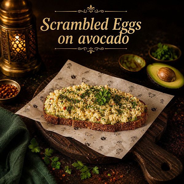 Scrambled Eggs On Avocado