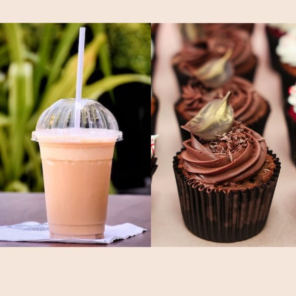 Espresso Frappe And Chocolate Cupcake
