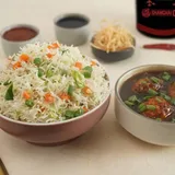 Veg Manchurian + Veg Fried Rice + Dry Noodles