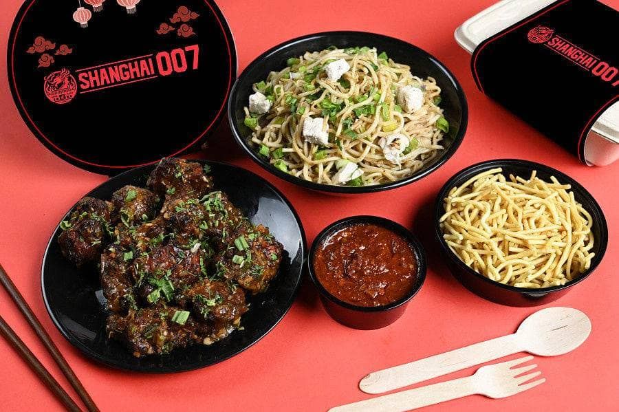 Chicken Manchurian + Chicken Hakkanoodles + Dry Noodles