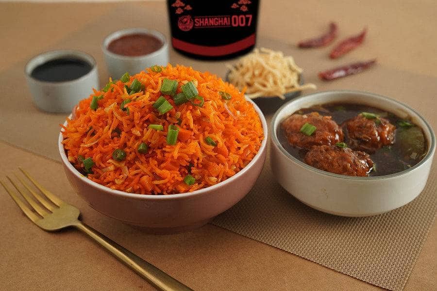 Veg Manchurian + Veg Schezwan Fried Rice + Dry Noodles