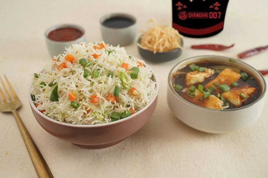 Paneer Chilli + Veg Fried Rice + Dry Noodles