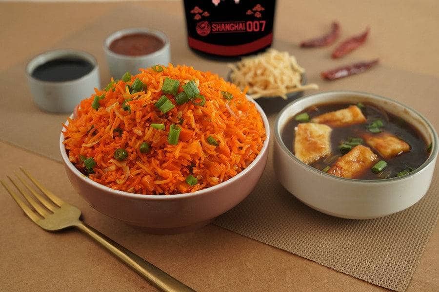 Paneer Chilli + Veg Schezwan Fried Rice + Dry Noodles