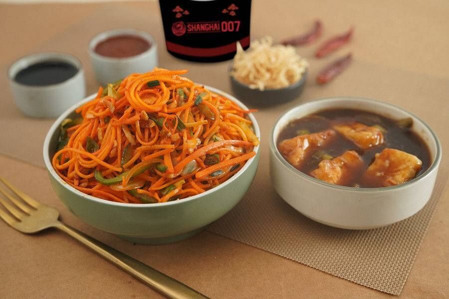 Paneer Chilli + Veg Schezwan Noodles + Dry Noodles