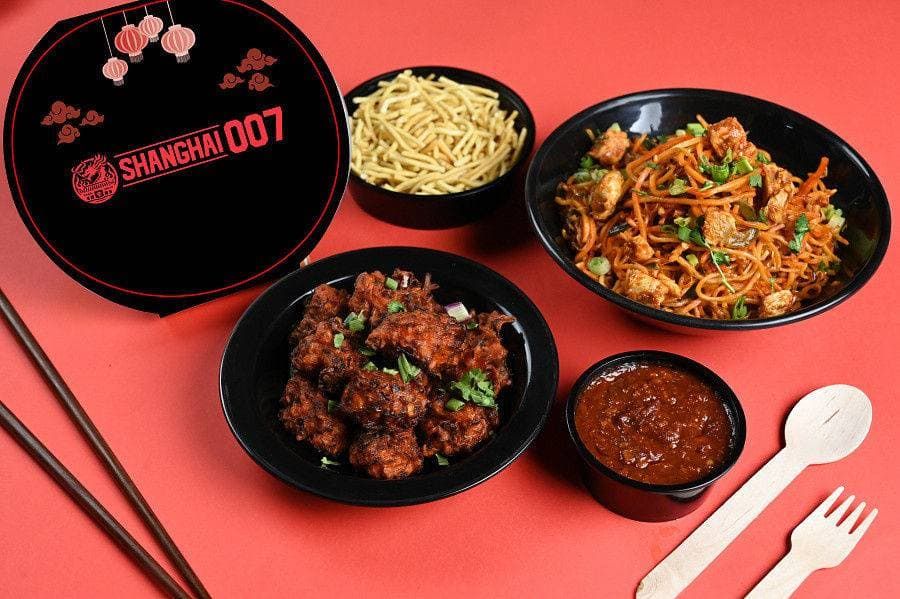 Chicken Manchurian + Chicken Schezwannoodles + Dry Noodles