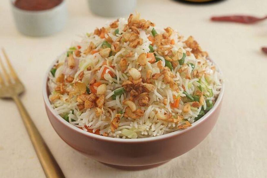 Veg Burnt Garlic Fried Rice Bowl