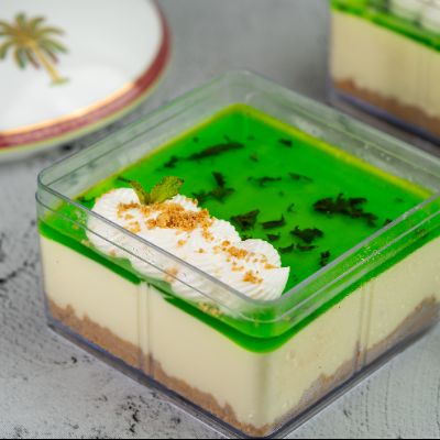 Lemon basil cheesecake