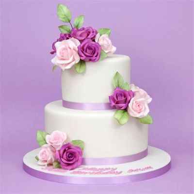 2 tier Fresh red rose cake