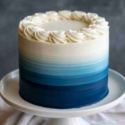 Blue ombre tall cake