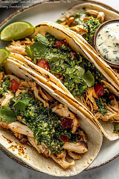 Soft Shell Tacos With Pulled Chicken