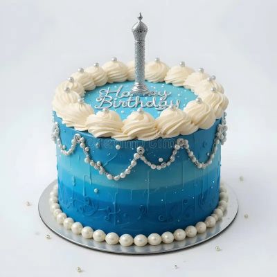 Blue ombre tall cake