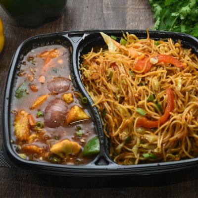 Chilli Garlic Noodles + Exotic Stir Fried Vegetables