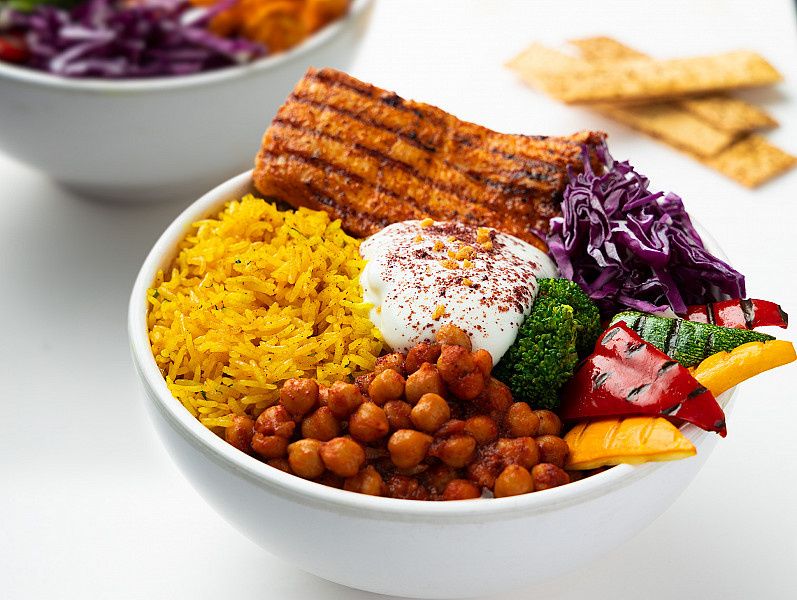 Chicken Shish Tawook - Mediterranean Rice Bowl