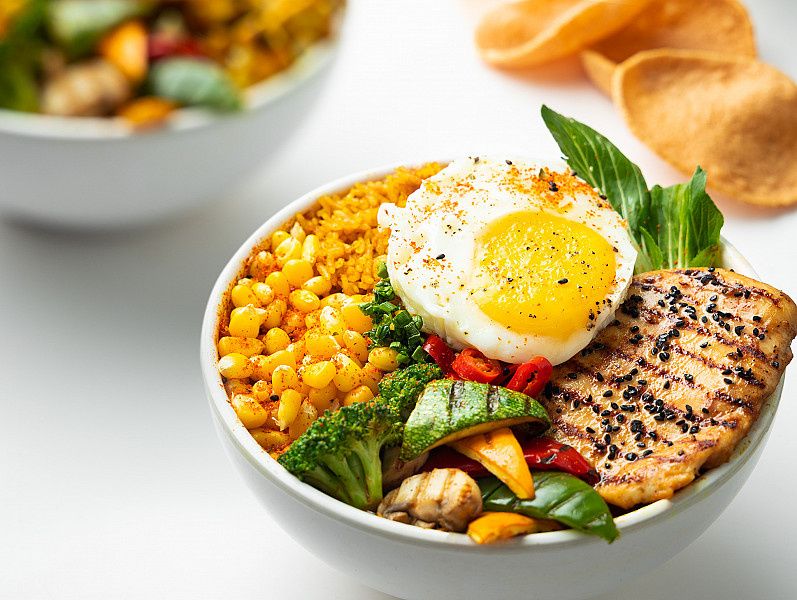 Grilled Chicken Nasi Goreng Bowl