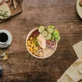 A Complete Meal Packed With Flavor And Nourishment. Rice, Beans, Veggies, Seeds & Sauces