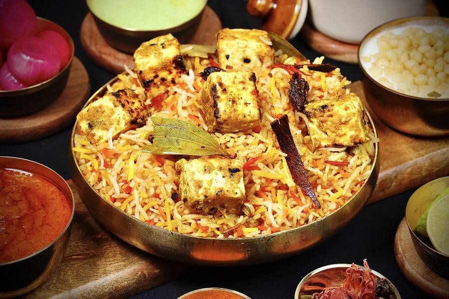 Paneer Tikka Dum Biryani