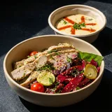 Steamed Chicken, Hummus & Salad