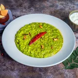 Palak Dal Khichdi ( With Fruits N Curd)