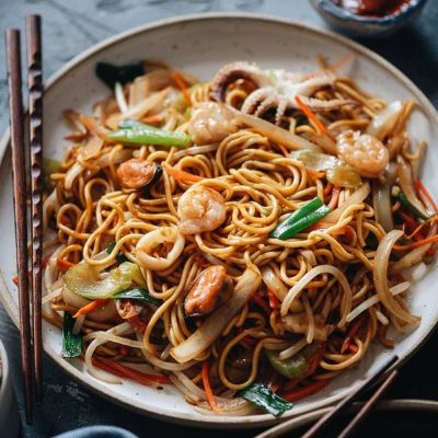 Seafood Noodles Schezwan
